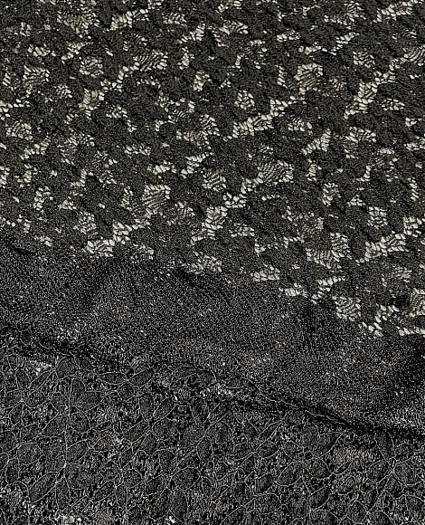 Гипюр-кружево цветок черный