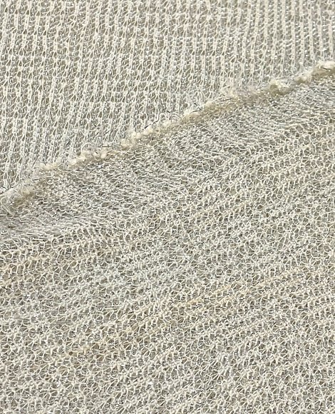 Трикотаж тонкая вязка серебро молочный